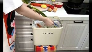 ห้องครัวถังขยะแห้งและเปียกถังขยะพร้อมฝาปิดและรอกห้องนอน Home Storage ชั้นวาง