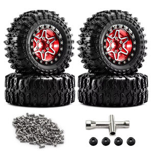 4PCS 1.9" Crawler Tires Beadlock Wheel Rims for 1/10 RC Crawler SCX10 TRX4 TRX6 GEN7/8 MJX HPI Upgrade Parts