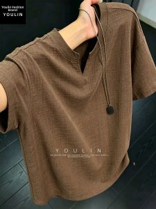YOULIN | Retro V-Neck Breathable T-Shirt Casual Relaxed Feeling