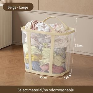 35x22x37cm Laundry Basket Large Capacity Foldable Clothes Storage Basket Toy Bucket Wall Mounted Bathroom Shower Nylon Mesh