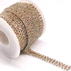 Dây Chuỗi Pha Lê Thủy Tinh 5 Thước 3 Hàng Dùng Cho Thủ Công DIY May Vá Trang Trí Váy Cưới & Tiệc Tùng