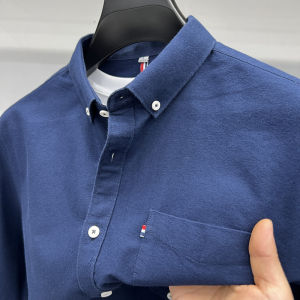 Hot Spring Man New Long-Sleeved Shirt 100%cotton Lapel Pocket European Style Design Shirt Fashion Versatile Leisure MensClothing
