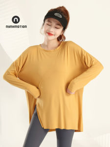 เสื้อโยคะผู้หญิงไซส์ใหญ่ ระบายอากาศได้ดี ทรงหลวม ยาวคลุมสะโพก แขนยาว ฤดูใบไม้ร่วง 200 ปอนด์ เสื้อคลุมออกกำลังกายในร่ม