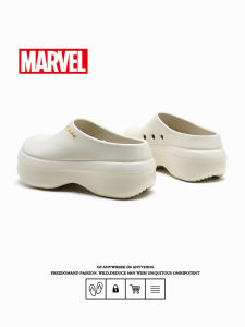 Marvel Mens Chef Shoes Waterproof Anti-Slip Boost Height Thick Bottom Wear-Resistant Half Slippers Youth Trend Solid Color