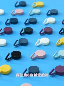 Gantungan Hook Bulat Polos Gantungan Serbaguna Tempel Dinding Macaron