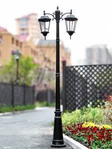 European Style Outdoor Landscape Lighting Hexagonal High Pole Waterproof Garden Lawn Lighting for Villa Courtyard And Rural Areas