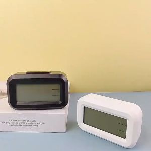 Mini LED Digital Snooze Alarm Clock With Backlight Time Calendar Thermometer Table Digital Alarm Clock Loud Sound Noise reduction Night Glowing LCD Clock Home Decor