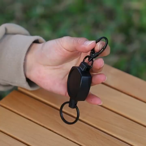 Anti-theft Metal Easy Pull Buckle Rope Heavy Duty Retractable Elastic Keychain Sporty Outdoor Gear Portable for Travel