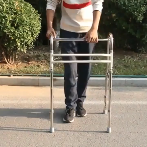 Adult Walker ขา วอคเกอร์4ขา ช่วยพยุง วัสดุพรีเมี่ยม วัสดุสแตนเลส ปรับความสูงได้ อุปกรณ์ช่วยเดิน วอร์คเกอร์พับได้ คนชรา