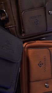 Tas Slempang Kulit Mini Pria Tas Selempang Anti Air Leather Bag G2376 - Goldvers