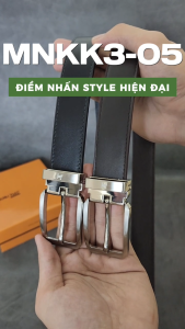 Thắt lưng da Nappa khoá kim MNKK3-05 bản nhỏ 2.8cm Khoá hợp kim trắng phay xước bảo hành 03 năm Anh Tho Leather