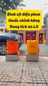 Bình phun bằng điện máy xịt thuốc 20 Lít 1 bơm và 2 bơm motor chạy êm dùng phun khử khuẩn tưới nước | Bảo hành 6 tháng | Bình xịt điện
