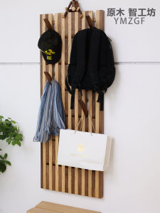 YMZGF Nordic Modern Minimalist Foldable Hat and Coat Rack Handmade Wooden Wall Mounted Storage Holder for Adults