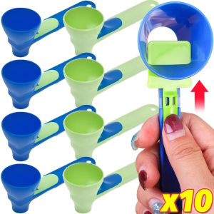 Dizoey 10 cái muỗng định lượng không tràn sáng tạo Muỗng Đo trượt với Phễu cho cà phê protein sữa bột xách tay dụng cụ nhà bếp