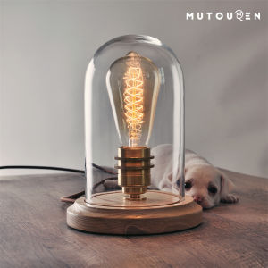 Piano Lamp Retro Table Lamp Bedroom Bedside Bar Coffee Shop Creative Minimalist Edison Light Source Solid Wood Decorative Lamp