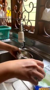 (Tempat Sabun+ Free Spons) Tempat Sabun Cair Cuci Piring Bentuk Bulat Soap Pump Dispenser 2in1 Kapasitas 1000ml + Sponge Wadah Sabunn