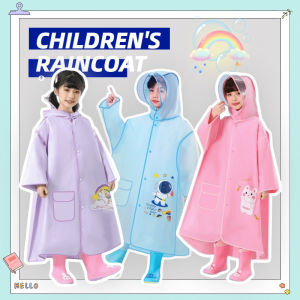 Durable Raincoat For StudentsSchool Thick RaincoatsCute Raincoat For Kids Boys GirlsChildrens Raincoat With Big Hat