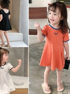 New Summer Clothing New Arrival Childrens Clothing Girl Short Sleeve Western Style Online Red Spring and Summer Princess Dress Baby Girl Dress