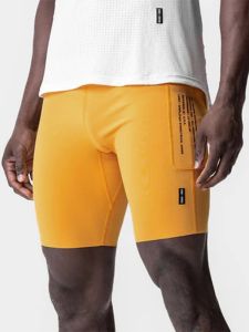ASRV Outdoor Cycling Compression Pants Mens Sports Shorts High Elastic Tights Multi-Pocket Running Quick-Drying Knee Length Pants