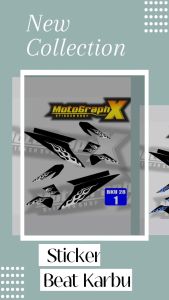 Striping Variasi Beat Karbu Stiker Motor Star Premium Model FLAME Api BKU 28