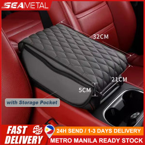SEAMETAL Car Armrest Box Pad Thicken Memory Foam Center Console Arm Rest Protector Cover with Storage Pocket Universal Elbow Rest Cushion Mat