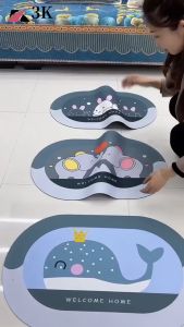 (3K Surabaya) Keset Diatomite Bundar Motif Lucu / Keset Kamar Mandi Anti Slip Terbaru Kekinian 2025