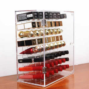 Influencer Picks Dustproof Acrylic Lipstick Storage Box Lip Lacquer Desktop Shelf Multi-Grid Cosmetics Display Display