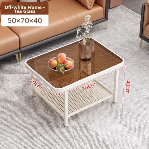 HM | Round Double Layer Tempered Glass Coffee Table for Compact Living Rooms