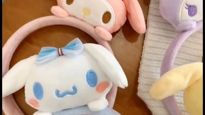 Kuromi Cartoon Plush Doll Headband Cute Fluffy Sanrio Cartoon Toy headband