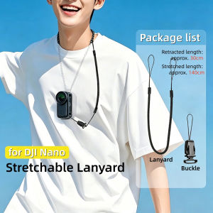 For DJI Osmo Nano Thumb Action Camera Retractable Stretch Spring Anti-Lost Lanyard Safety Neck Strap Anti-Drop Accessories