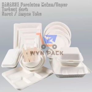 Bagasse Plate Disposable Ukuran 10 inci Warna Putih - Piring Pesta Sekali Pakai - Ramah Lingkungan - Bestfresh