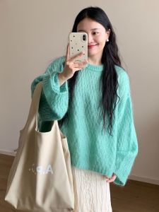 YUFUQING | French Gentle Style Long Sleeve Round Neck Knitted Sweater Women Early Autumn New Loose Loose Loose Personality Top