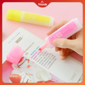 Thunlit Highlighter Pen Macaron Pink Blue Yellow Text Marker Painting Graffiti Office Student School Supplies