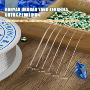 Bingolife Tali Kalung Transparan Bening Gelang 0.4mm Benang Buatan Tangan Jepang 1.0mm Elastic Transparent Nylon Thread