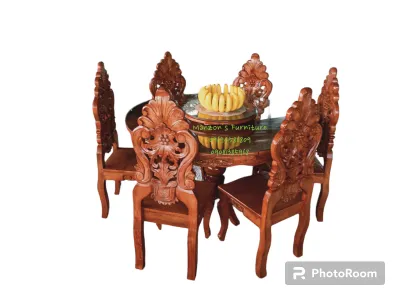 6seater sexy dining set round table( wooden g-melina wood)