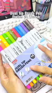 Spidol Sketsa Dual Tip (2 Ujung Spidol) - Aman untuk Anak Mudah Digunakan Warna Jelas