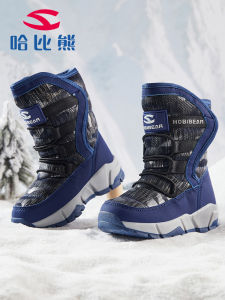Hobibear Childrens Snow Boots Warm Fleece Lined Waterproof Winter Shoes Boys Girls Casual Mid-Calf Booties Anti-Slip Rubber Sole