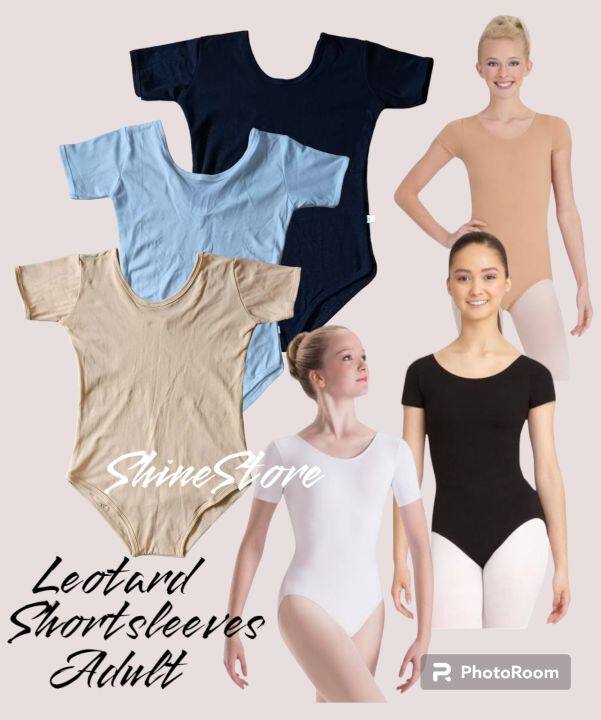 leotard short sleeves For Adults Black, Skintone, White | Lazada PH