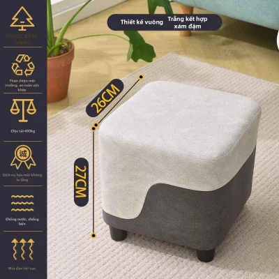 MUHUALAN | Ghế đẩu nhỏ bằng gỗ nguyên khối đơn giản