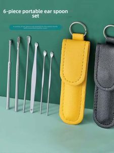 6 Pieces Suit Ear-Picker Ear Digging Handy Gadget Ear Picking Spoon for Adults Ear Pick Stainless Steel Buckle Ear Pick Adult Hair Band.