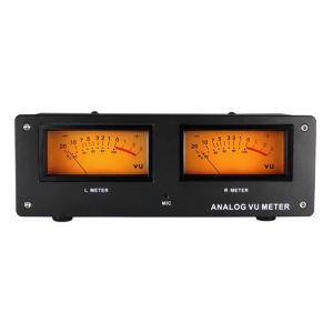 MIC-73 Square VU Meter Music Spectrometer Aluminum Alloy Panel Dual VU Meters Dual Mode Adjustable Oscillation Amplitude