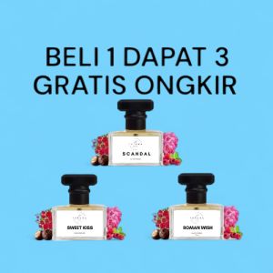 Beli 1 Dapat 3 Parfum Scandal + Sweet Kiss + Romant Wish parfum Tahan Lama Inspired by eau de parfume 20ml pria dan wanita