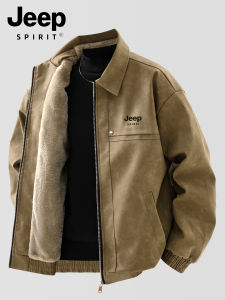 JEEP SPIRIT | Thickened Warmth Mens Leather Jacket Collar