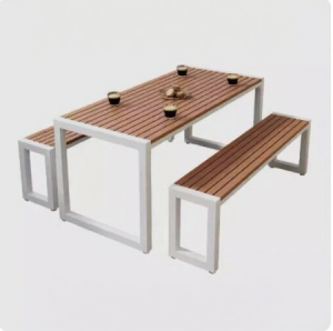 Outdoor Table And Chairs Waterproof Sunscreen Courtyard Balcony Outdoor Wood Table Leisure Camping Simple Modern Style Foldable