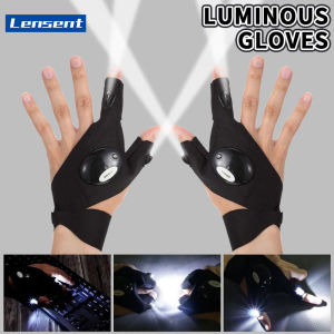 Lensent Night Light Waterproof Fishing Gloves With LED Rescue Outdoor Gear Cycling Practical Durable Fingerless Flashlight Gloves Car maintenance lights maintenance lighting cycling gloves Hiking Outdoor Lighting Bicycles