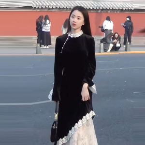 CHANGTONG | New Chinese Style Retro Velvet Dress
