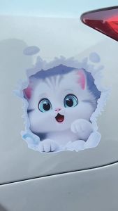 สติ๊กเกอร์แต่ง 3D สติ๊กเกอร์ติดรถ กันน้ำ กันรอย การ์ตูนแมว ติดรถยนต์ ตกแต่งผนัง ตู้เย็น ประตู ห้องน้ำ แอร์ มอเตอร์ไซค์ พร้อมส่ง