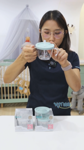 RICHELL ถ้วยฝึกดูด AQ Staw training mug พลาสติก รุ่น AXSTARS ขนาด 150ml. (6m+)