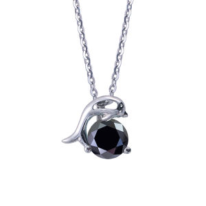 JoyceJelly Nữ 1ct Moissanite Vòng Cổ Bạc 925 Cá Heo Mặt Dây Chuyền Dễ Thương Lãng Mạn Xương Đòn Dây Chuyền Trang Sức Quà Tặng