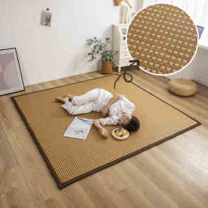 Lollo พรม พรมไม้ไผ่ 2/3.5/5.5ฟุต ฤดูร้อน เย็น เสื่อทาทามิ กันลื่น สามารถม้วนเก็บได การทำไม้ไผ่ พรมปูพื้นห้องนอน COD